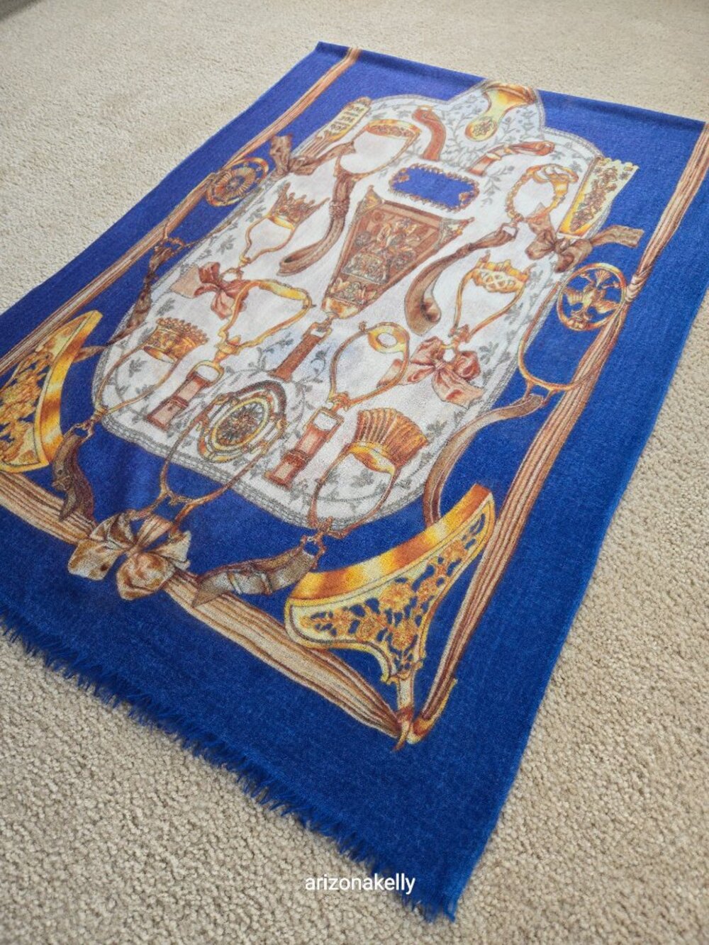 NWOT Cashmere Cinta Scarf Equestrian Design - Picture 9 of 12